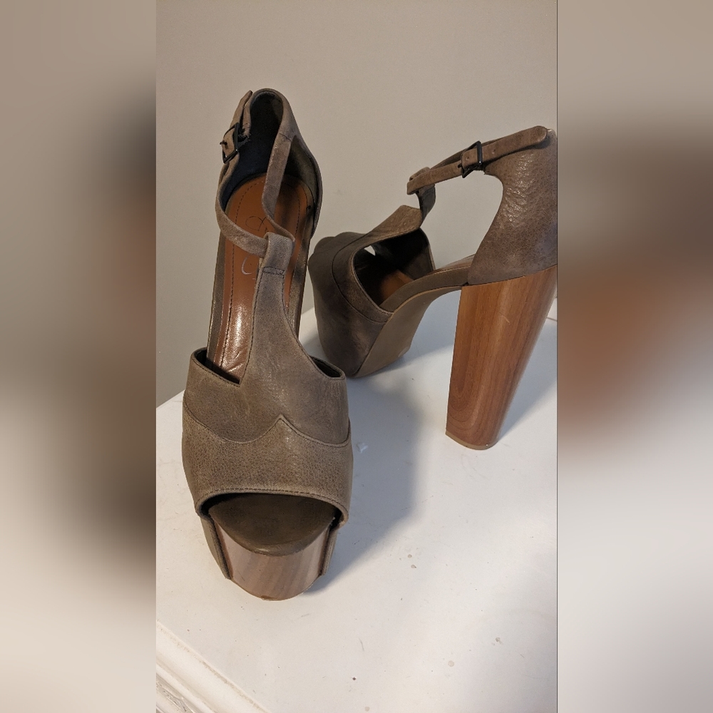 Brown and Sand Platform Heels
